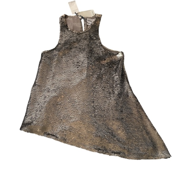 Cinq a sept Dylan Sleeveless Asymmetrical Sequins Top - Picture 6 of 13